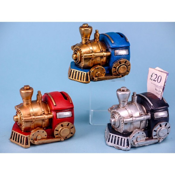 Train Money Box, 10cm, 3 assorted