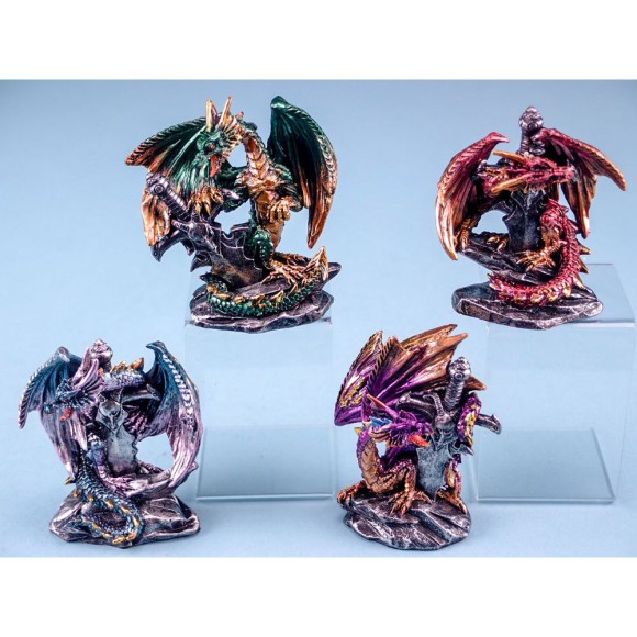 Dragon with Sword 8cm, 4 assorted