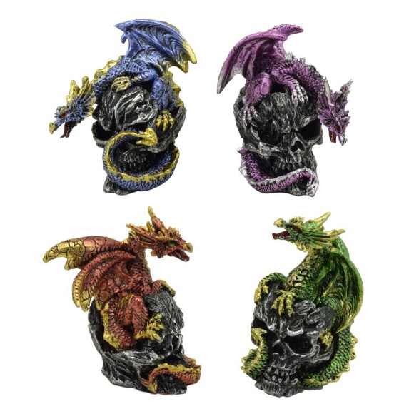 Dragon on Skull, 7cm, 4 assorted