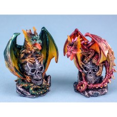 Dragon with Spread Wings on Skull 8cm, 2 assorted