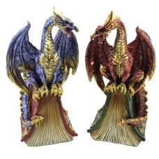 Dragon on Book, 16cm, 2 assorted