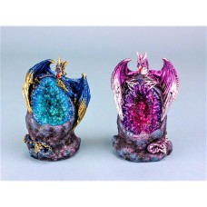 Dragon with Crystal and LED Light, 11cm, 2 assorted