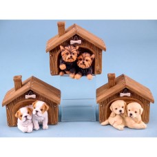 Dogs in Kennel, 10.5cm, 3 assorted