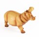 Carved Wood-effect Hippo with mouth open, 23cm 