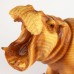 Carved Wood-effect Hippo with mouth open, 23cm 