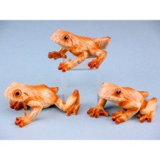Carved Wood-effect Frogs, 10cm, 3 assorted