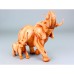 Carved Wood-effect Elephant & Calf, 26cm