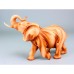 Carved Wood-effect Elephant & Calf, 26cm