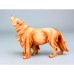 Carved Wood-effect Wolf & Cub, 23cm