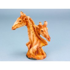 Carved Wood-effect Giraffe Heads, 18cm