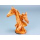Carved Wood-effect Giraffe Heads, 18cm