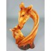 Carved Wood-effect Giraffe Heads, 23cm