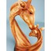 Carved Wood-effect Giraffe Heads, 23cm