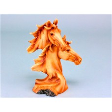 Carved Wood-effect Double Horse Head, 19cm