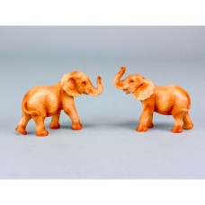 Carved Wood-effect Elephant, 9cm, 2 assorted