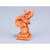 Carved Wood-effect Elephant Head on Plinth, 10cm