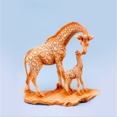 Carved Wood-effect Giraffe Pair