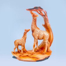 Carved Wood-effect Giraffe Pair