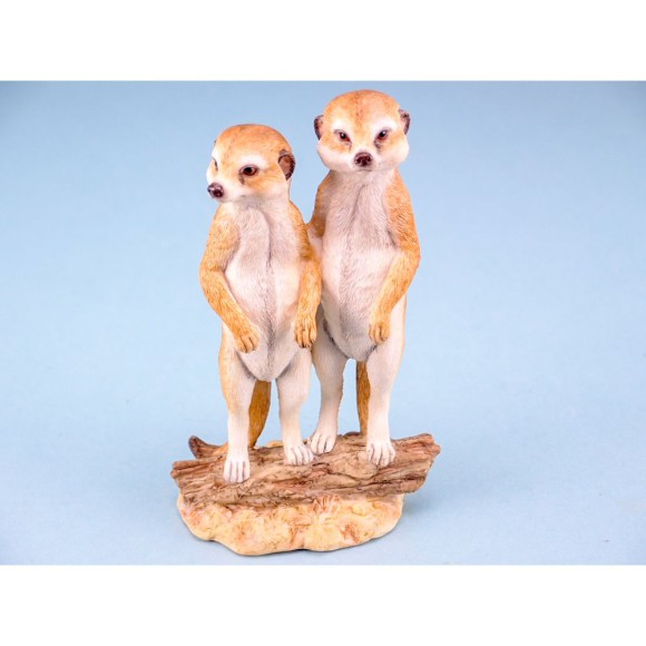 Standing Meerkat Pair, 16cm