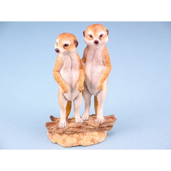 Standing Meerkat Pair, 16cm