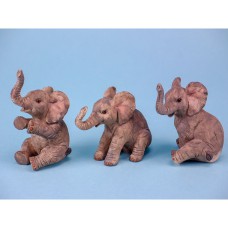 Sitting Baby Elephant, 10.5cm, 3 assorted