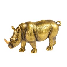 Gold Rhino Sculpture, 26cm