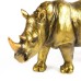 Gold Rhino Sculpture, 26cm