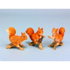 Red Squirrel, 8.5cm, 3 assorted