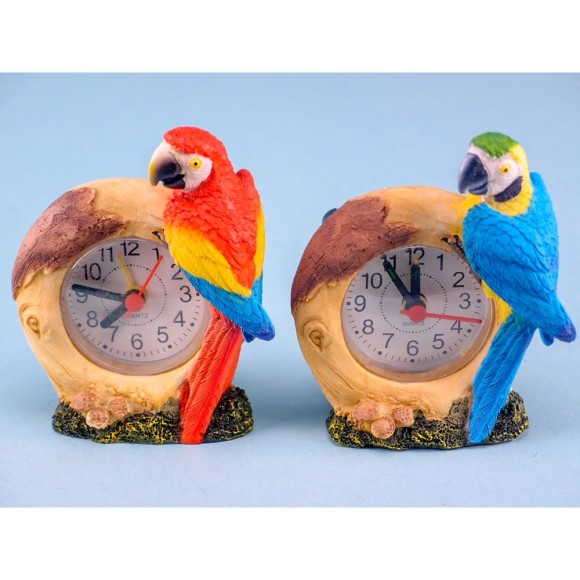 Parrot Alarm Clock, 11cm, 2 assorted