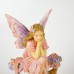 Fairy Sitting on Branch, pink, 16cm