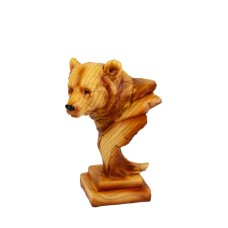 Carved Wood-effect Bear Head, 9cm