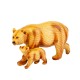 Carved Wood-effect Mother Bear and Cub, 23cm