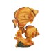 Carved Wood-effect Tropical Fish Pair, 13cm