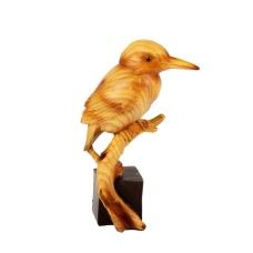 Carved Wood-effect Kingfisher, 13cm