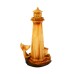 Carved Wood-effect Lighthouse with Whale Tail, 22cm