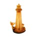 Carved Wood-effect Lighthouse with Whale Tail, 22cm