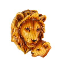 Carved Wood-effect Lion and Cub Magnet