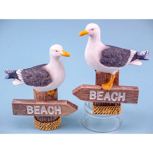 Seagull on Beach Sign, 10cm, 2 assorted