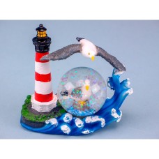 Lighthouse and Seagull Waterball, 11cm