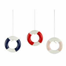 Life Ring Light Pulls, blu/red/ecru, 7cm, 3 assorted