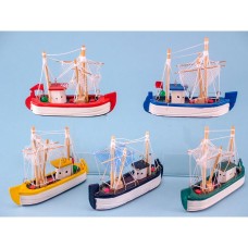 Fishing Boat, small, 10x8cm, 5 assorted