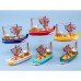 Mini Trawler with Hanging Nets, 13x8cm, 6 assorted