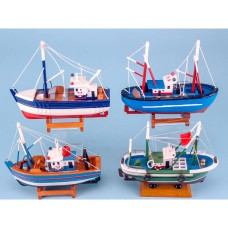 Fishing Boat Assortment, 18x18cm, 4 assorted