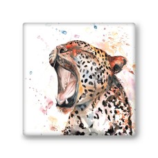 Meg Hawkins Colourful Leopard Stone Coaster
