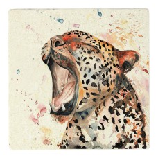 Meg Hawkins Colourful Leopard Stone Coaster