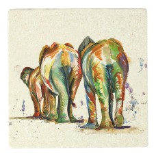 Meg Hawkins Colourful Elephant Stone Coaster