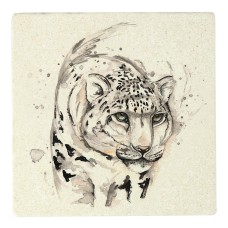 Meg Hawkins Snow Leopard Stone Coaster