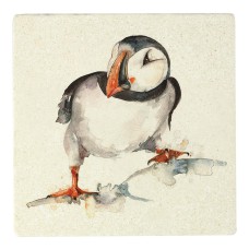 Meg Hawkins Curious Puffin Stone Coaster