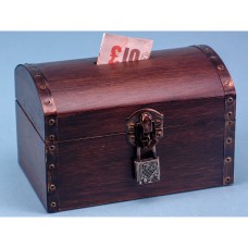 Wooden Treasure Chest, 14x9x9cm