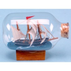 Wooden Ship in Bottle, small, 7cm